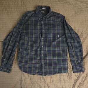 Eddie Bauer Navy and Forest Plaid Shirt